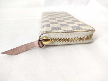 LOUIS VUITTON Damier Azure LV Damieres Portefeuille Clemence Long Wallet N61264 Rose Ballerine Wallet