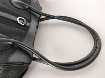 PRADA PRADA Leather Canvas Handbag Black W32cm Handbag