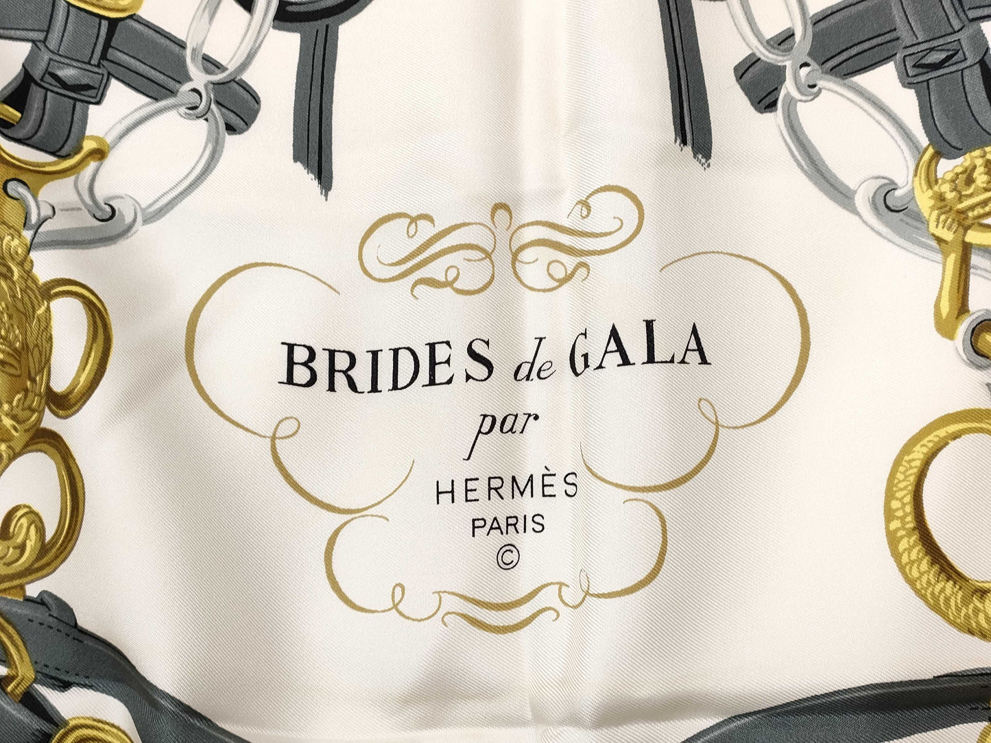 HERMES Carre HERMES Carre 90 Silk Scarf Ceremonial Horse Brie BRIDES DE GALA Pink Scarf