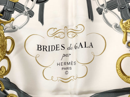 HERMES Carre HERMES Carre 90 Silk Scarf Ceremonial Horse Brie BRIDES DE GALA Pink Scarf