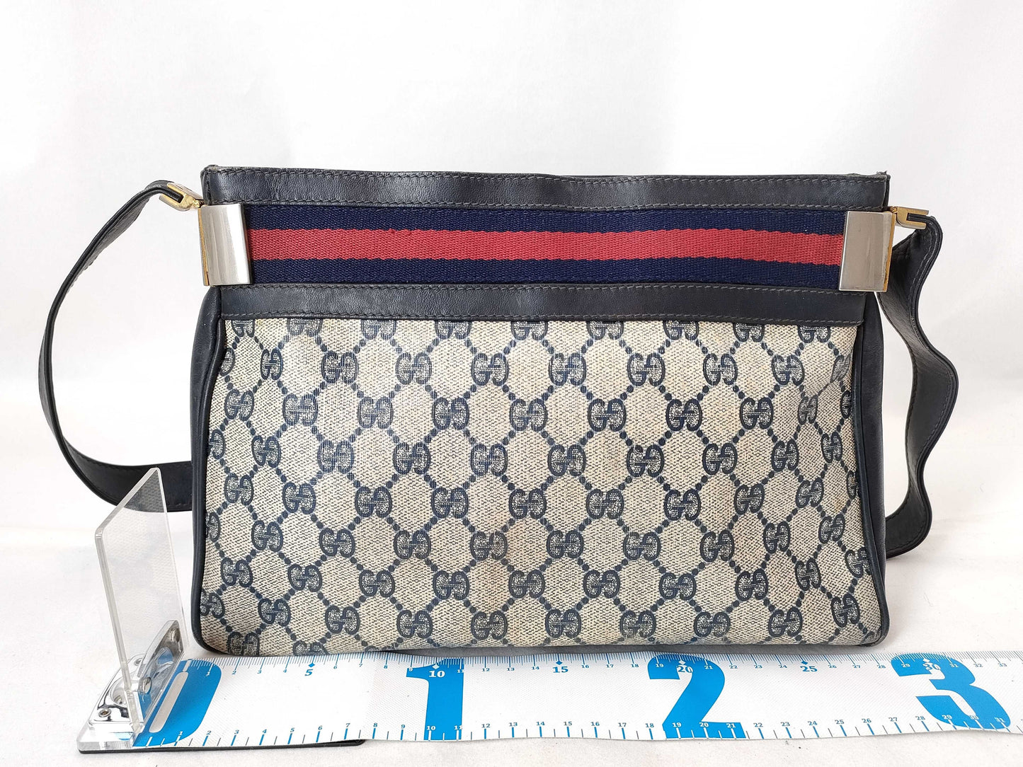 GUCCI GG Supreme GUCCI Supreme Shoulder Bag White/Navy W29cm Shoulder Bag