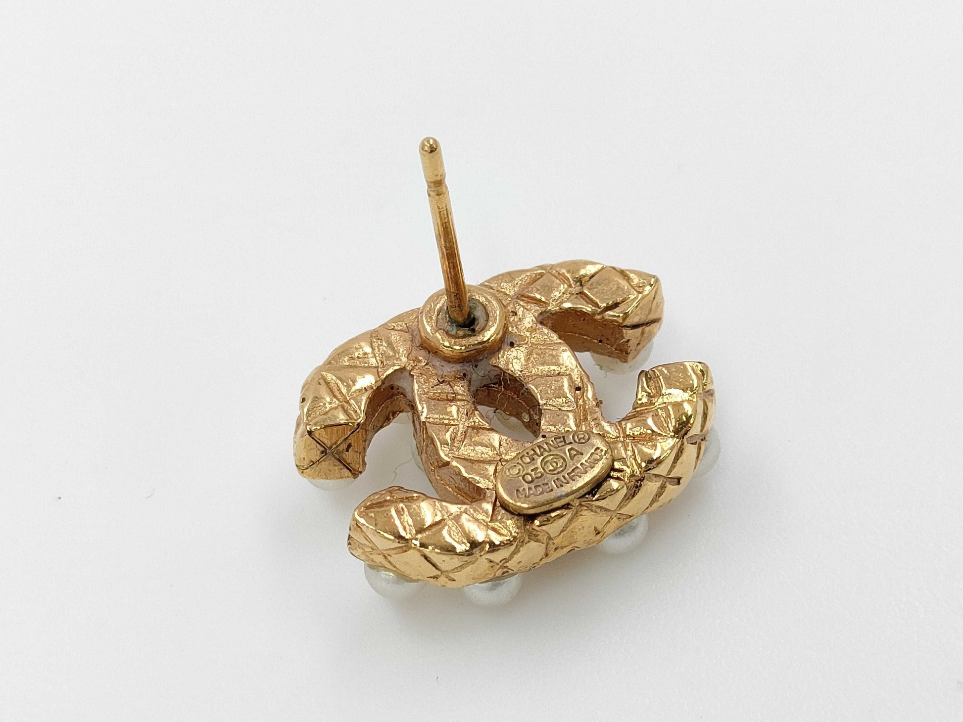 CHANEL CHANEL Cocomark Fake Pearl Earrings 03A Catch x1, Fake Pearls x2 Missing Earrings