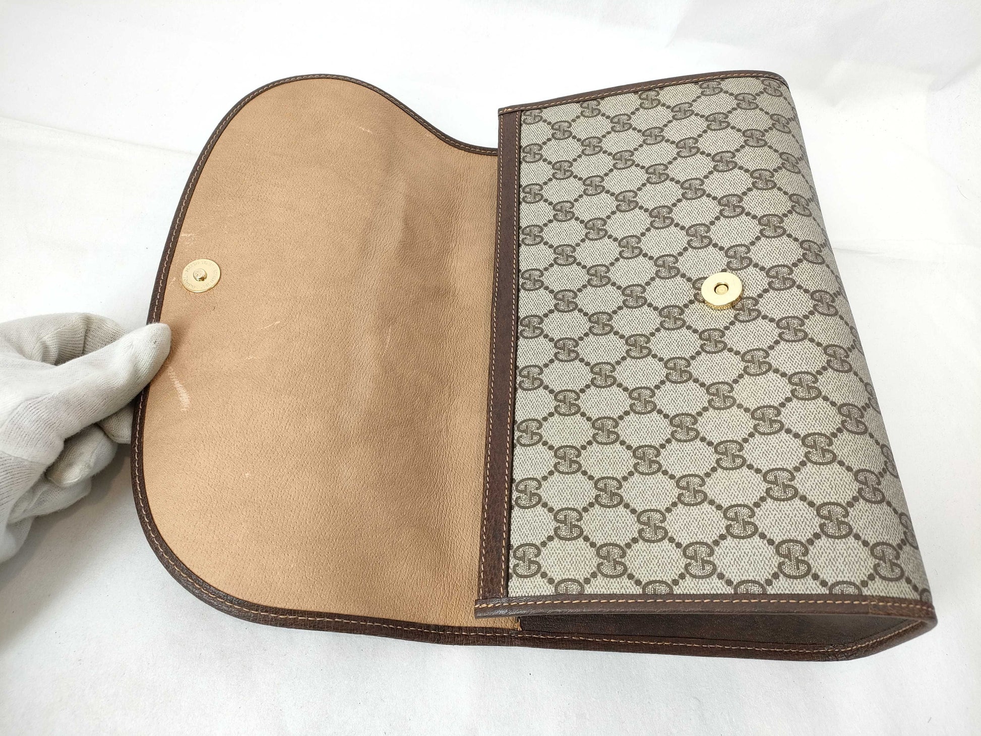 GUCCI GG Supreme GUCCI Sherry Second Bag 156.01.031 Beige/Brown W30cm Clutch Bag