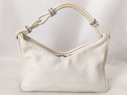 BOTTEGA VENETA Leather Semi Shoulder Bag White W31cm Shoulder Bag