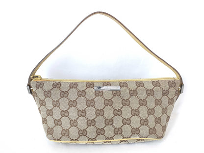 GUCCI GG Canvas GUCCI GG Canvas Mini Bag 07198 Beige/Yellow W21cm Zipper Pull Thousand Pieces Handbag