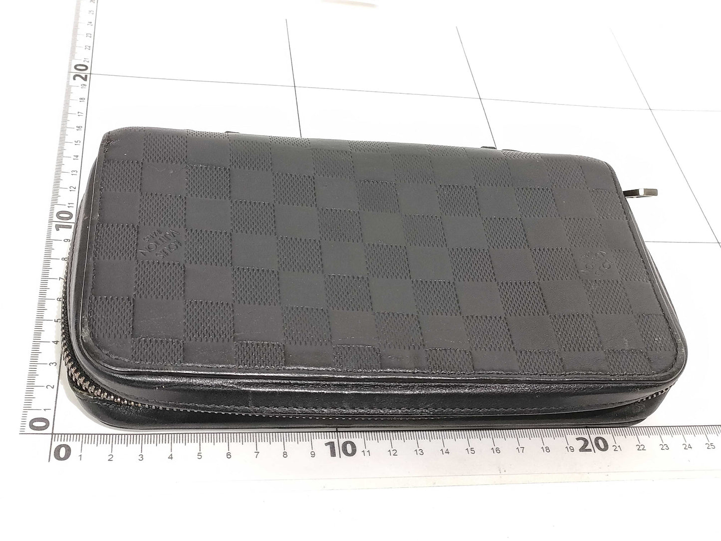 LOUIS VUITTON Damier Anfini Damier Anfini Zippy XL N61254 CA4125 Onyx Wallet
