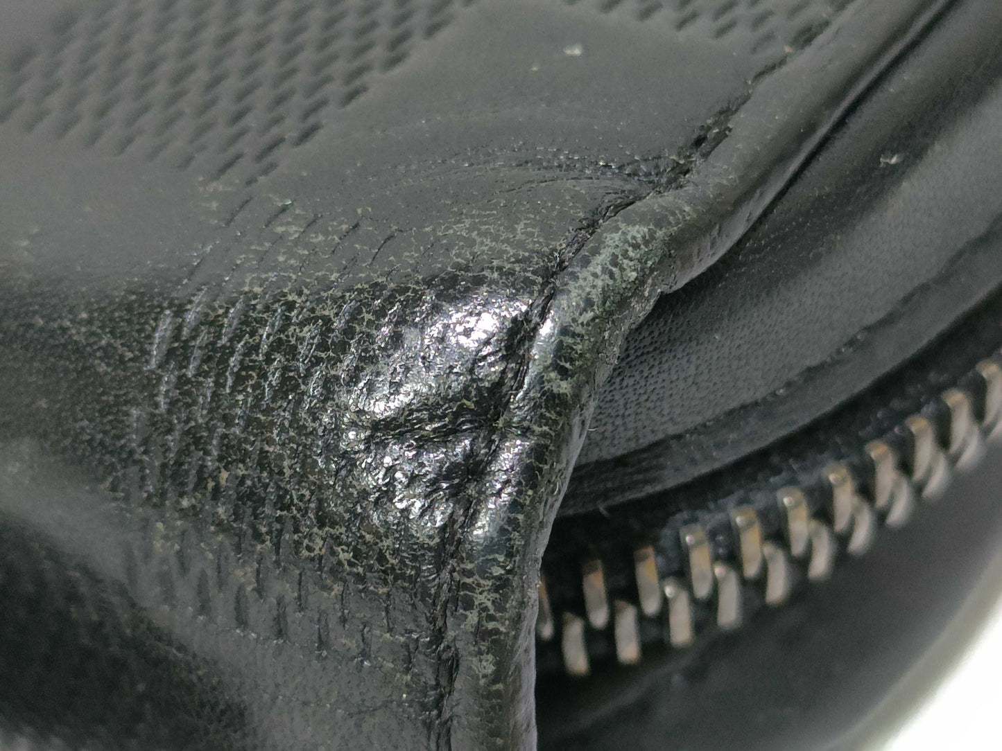 LOUIS VUITTON Damier Anfini Damier Anfini Zippy XL N61254 CA4125 Onyx Wallet