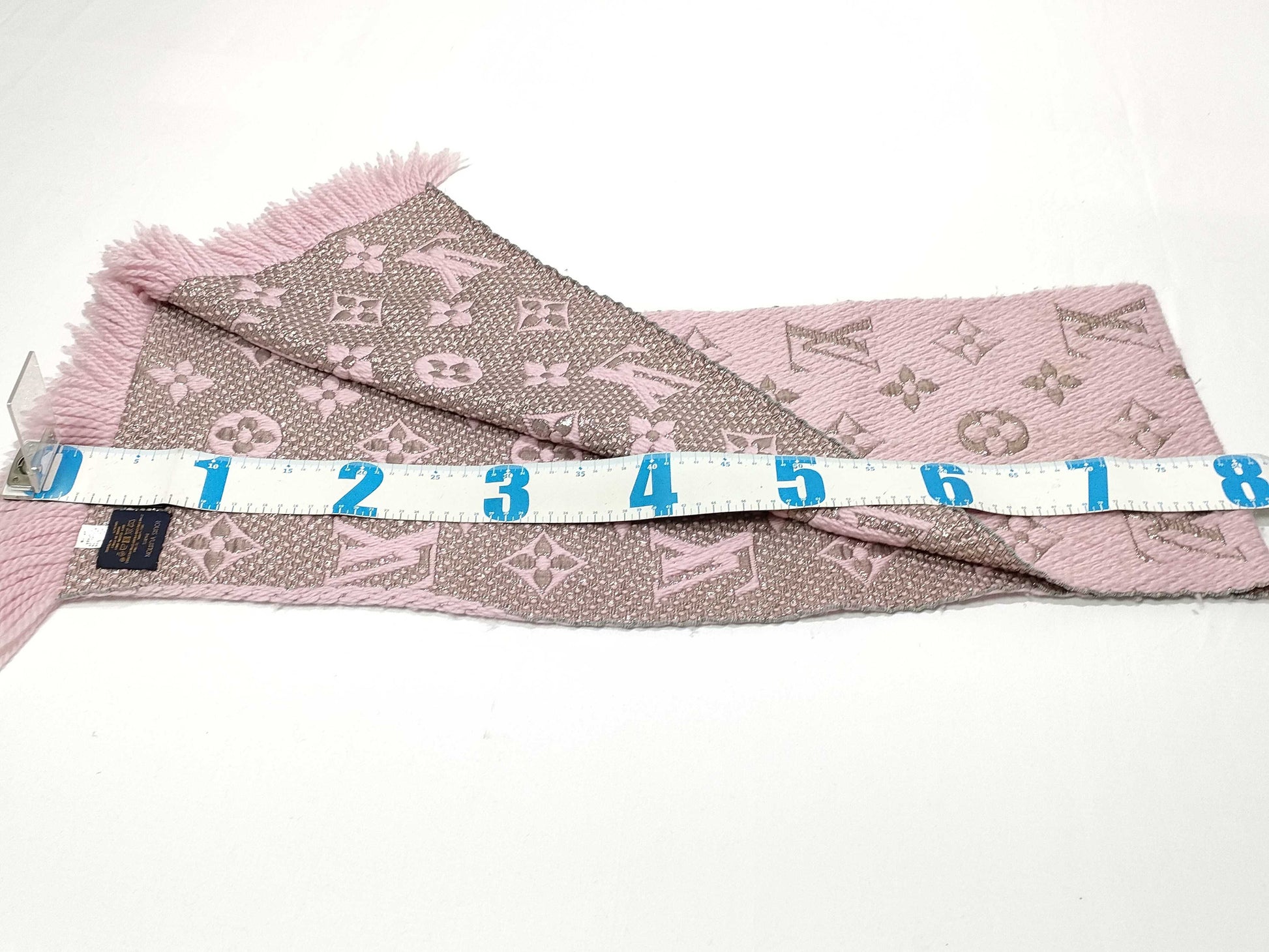 LOUIS VUITTON Monogram Echarp Logomania Shine M70466 Pink GM1129 Muffler