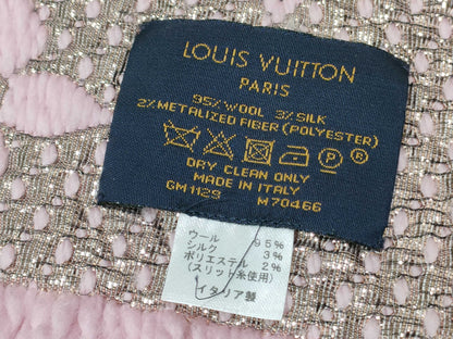 LOUIS VUITTON Monogram Echarp Logomania Shine M70466 Pink GM1129 Muffler