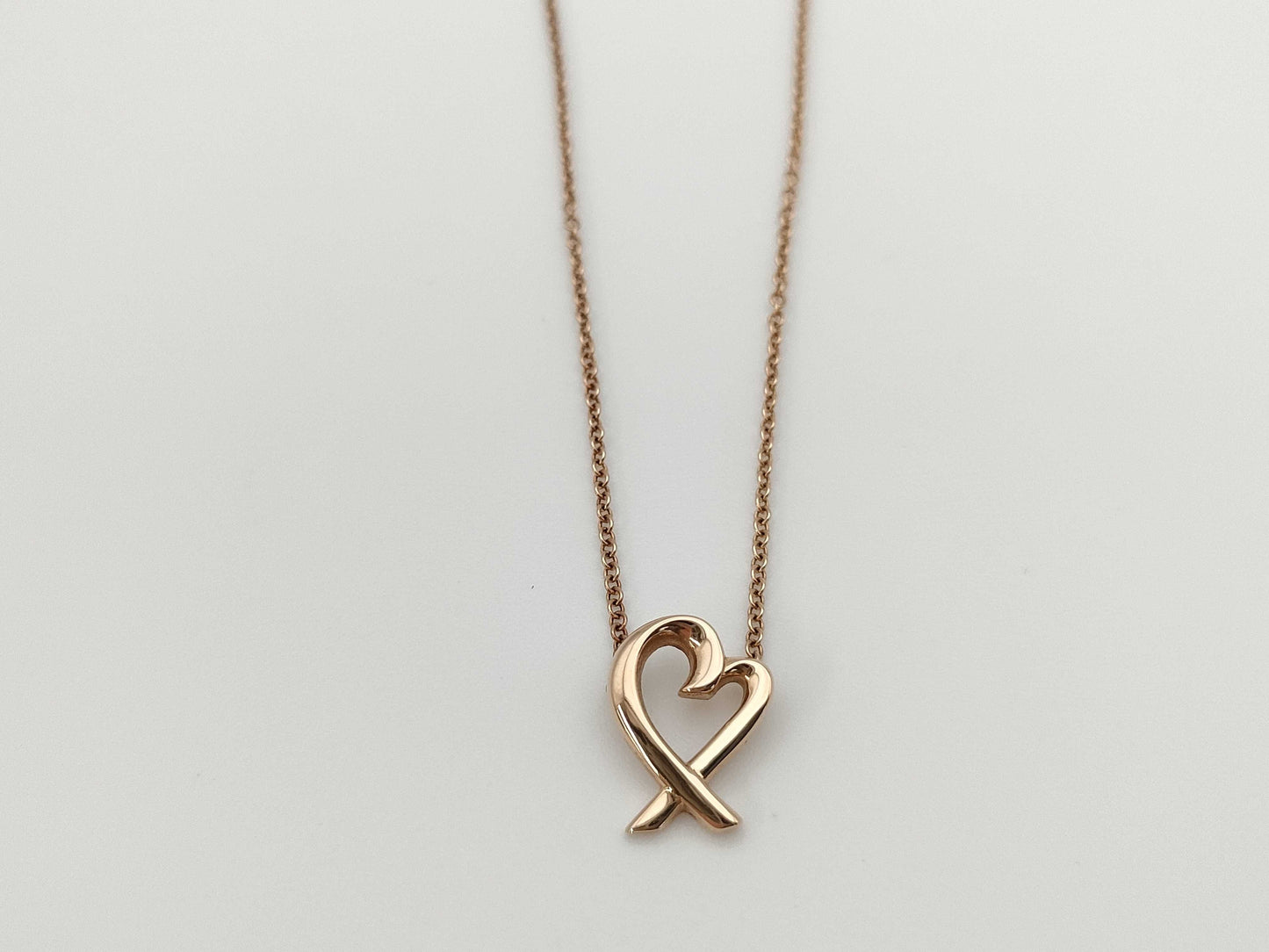 Tiffany & Co. Loving Heart PG Au750 2.4g Necklace 