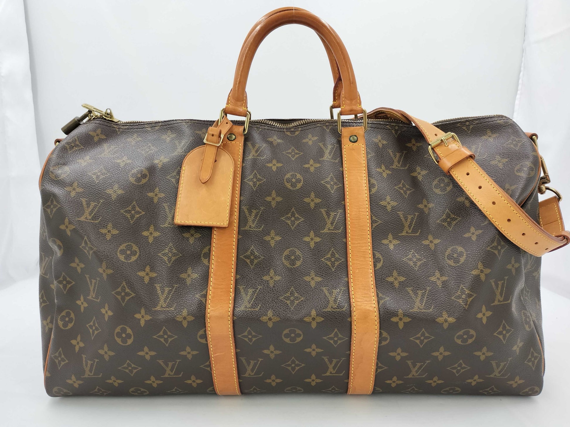 LOUIS VUITTON Monogram Keepall Bandouliere 50 Boston Bag