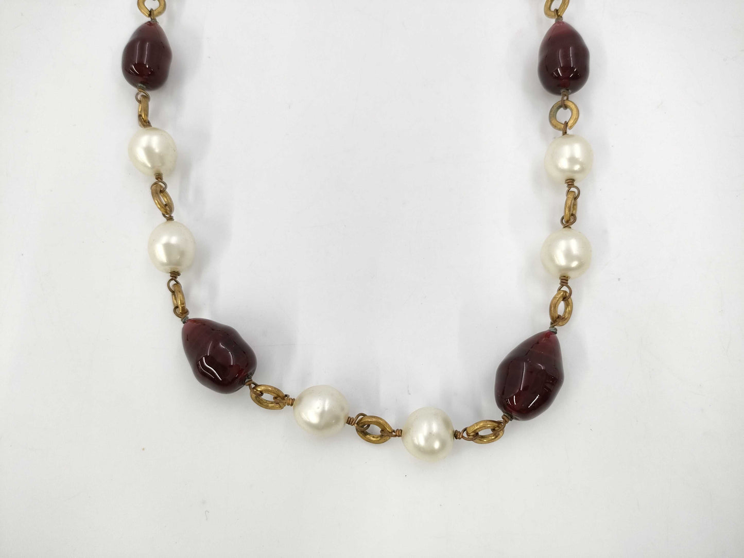 CHANEL Necklace Faux Pearl Necklace