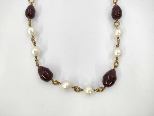 CHANEL Necklace Faux Pearl Necklace
