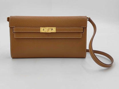 HERMES Kelly to Go Epson Gold Gold Hardware U Engraved Shoulder Bag