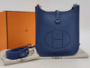 HERMES Mini Evelyn Amazone 16 TPM Blue Tie Silver Fittings K-Engraved Shoulder Bag