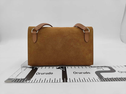 HERMES Knap-to-Go Grizzly/Swift Chamois/Gold W-Engraved Shoulder Bag