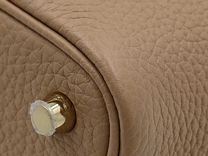 HERMES Picotan Lock 18 PM Chai Gold Hardware B-Engraved Pouch