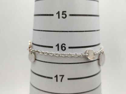 HERMES Ex-Libris PG SV925/Au750 8.0g Bracelet Bangle 
