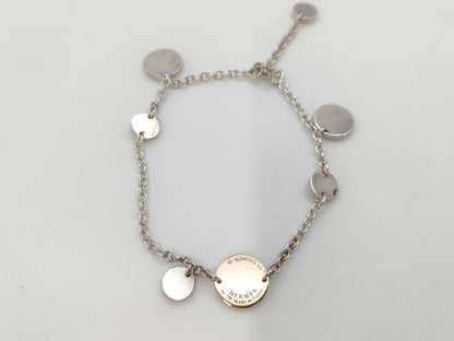 HERMES Ex-Libris PG SV925/Au750 8.0g Bracelet Bangle 