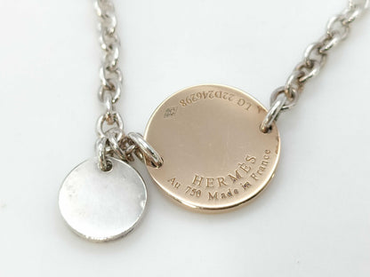 HERMES Ex-Libris PG SV925/Au750 8.0g Bracelet Bangle 