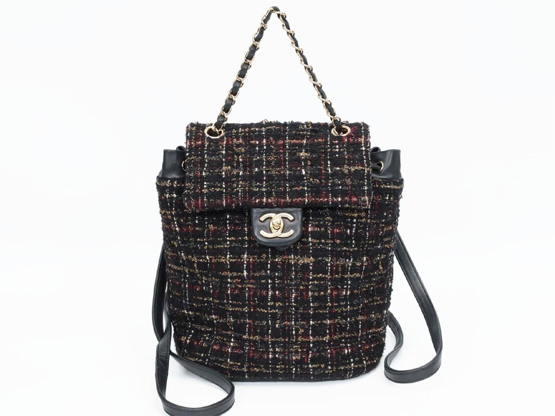 CHANEL Tweed Lambskin Matlasse Backpack 28th Rucksack