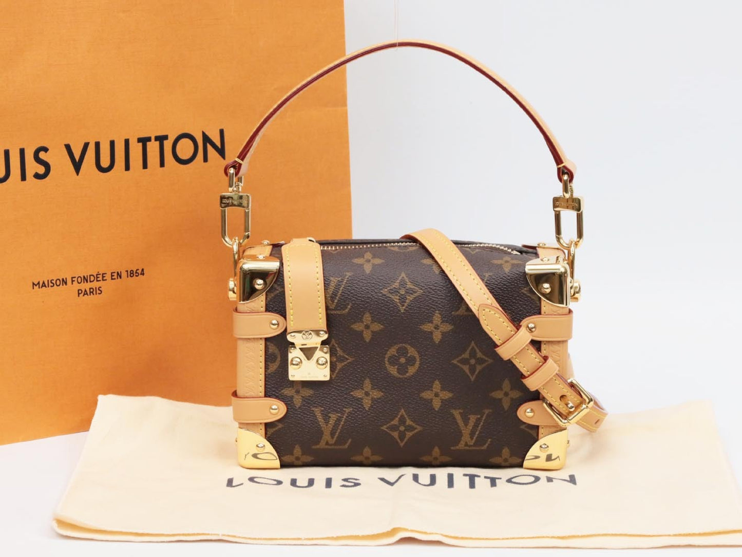 LOUIS VUITTON Monogram Side Trunk PM M46815 RFID Shoulder Bag