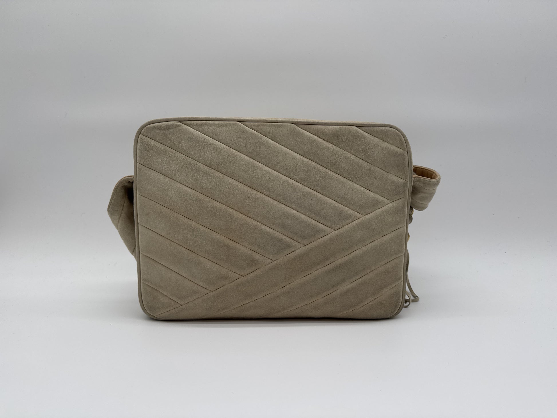 CHANEL CHANEL Shoulder Bag Mademoiselle Coco Mark Turnlock Gold Hardware Fringe Suede Shoulder Bag