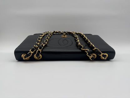 CHANEL CHANEL Shoulder Bag Deca Matlasse Coco Mark Turnlock Gold Fittings Black Shoulder Bag