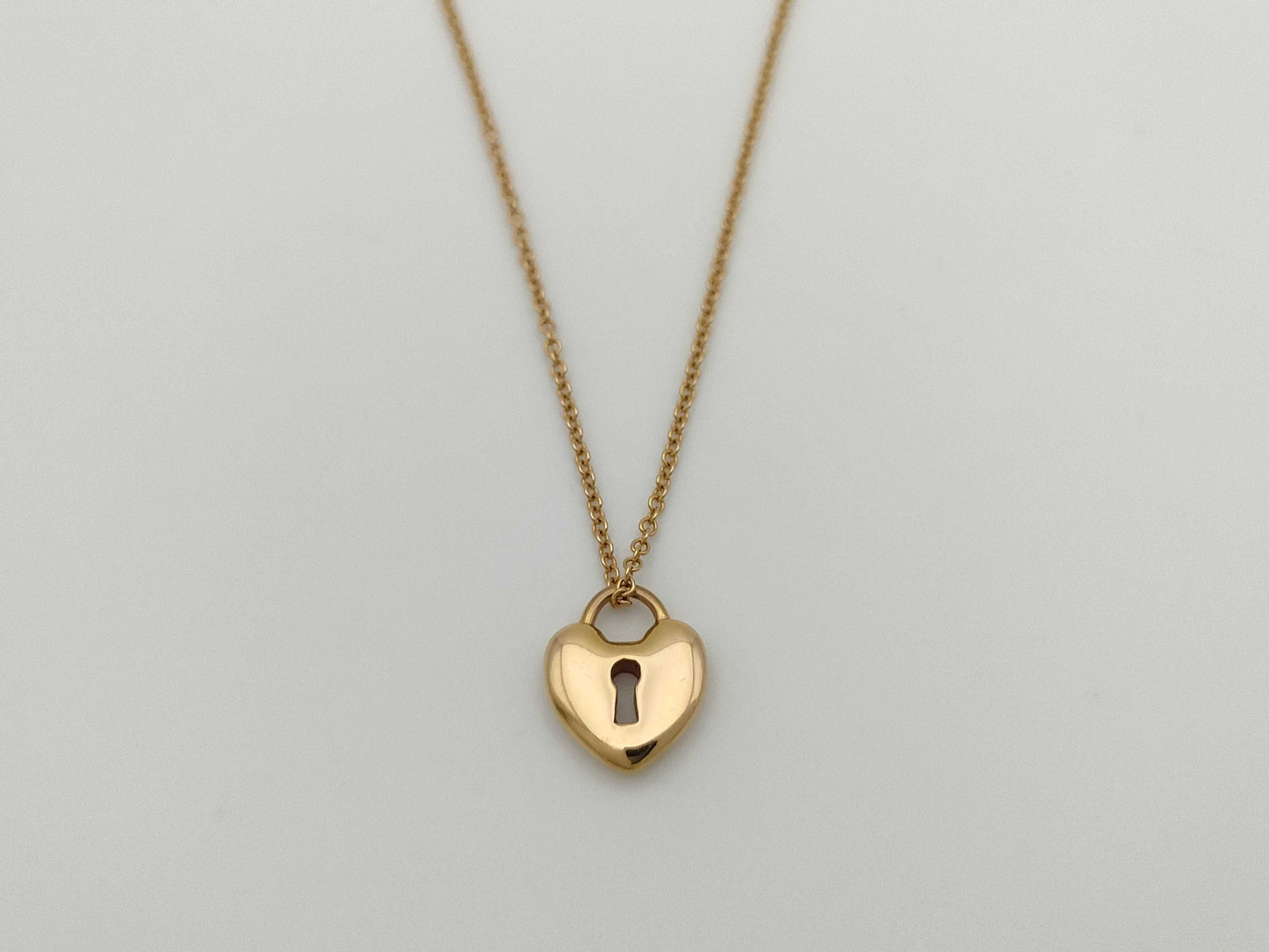 Tiffany&Co. Heartlock YG 750 3.1g Necklace 