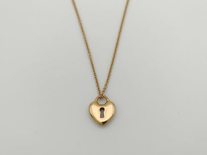 Tiffany&Co. Heartlock YG 750 3.1g Necklace 