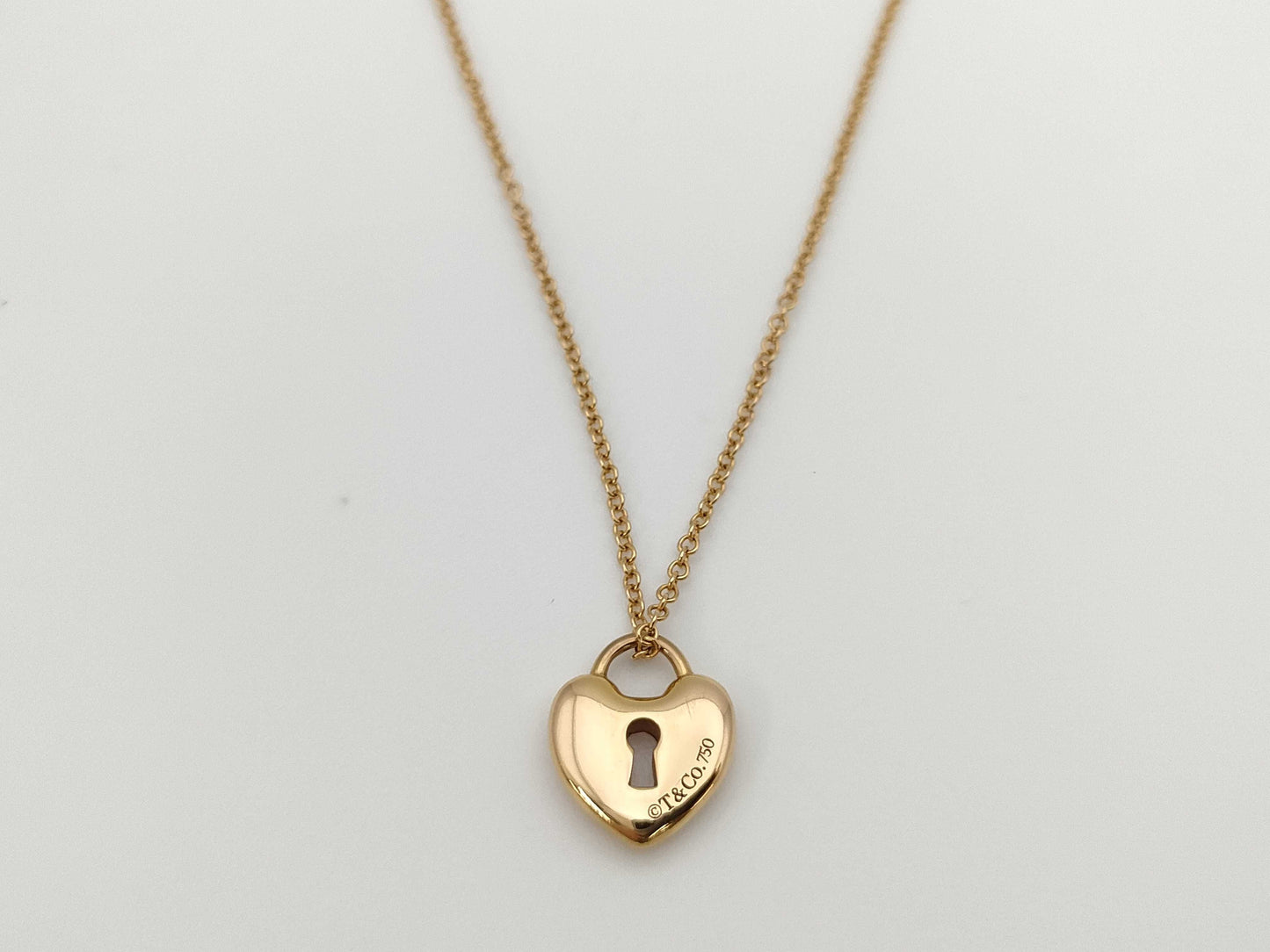 Tiffany&Co. Heartlock YG 750 3.1g Necklace 