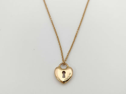 Tiffany&Co. Heartlock YG 750 3.1g Necklace 