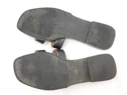 HERMES Hermes Hermes Oran Sandals Flat Black 35 Sandals