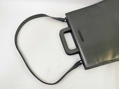 GUCCI GUCCI 2way Leather Shoulder Handbag Matte Black Plate Handbag