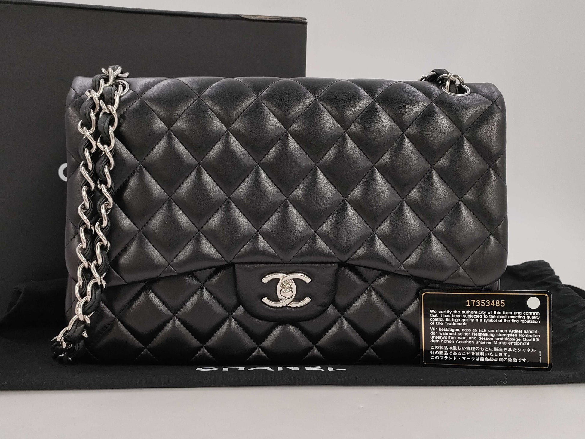 CHANEL A58600 Matlasse 30 Chain Shoulder Lambskin Black Silver Fittings W Flap 17th Shoulder Bag