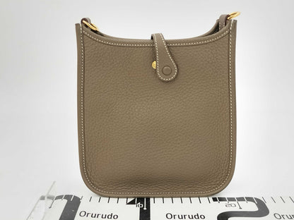 HERMES Evelyn Amazon TPM Trial Clemence Etoup x Blue Indigo Gold Hardware W Engraved Shoulder Bag