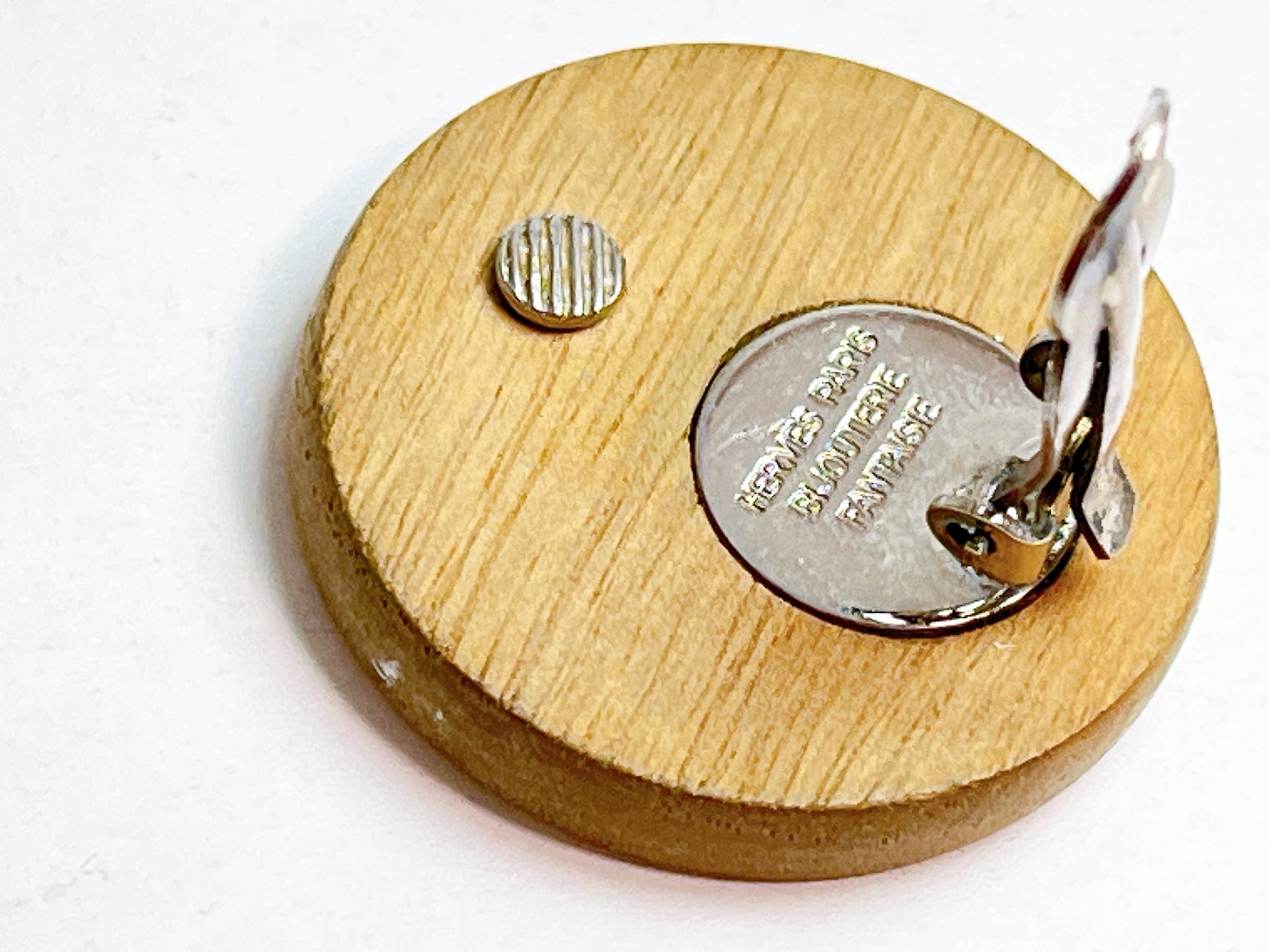 HERMES Serie Wood Silver Single Earring