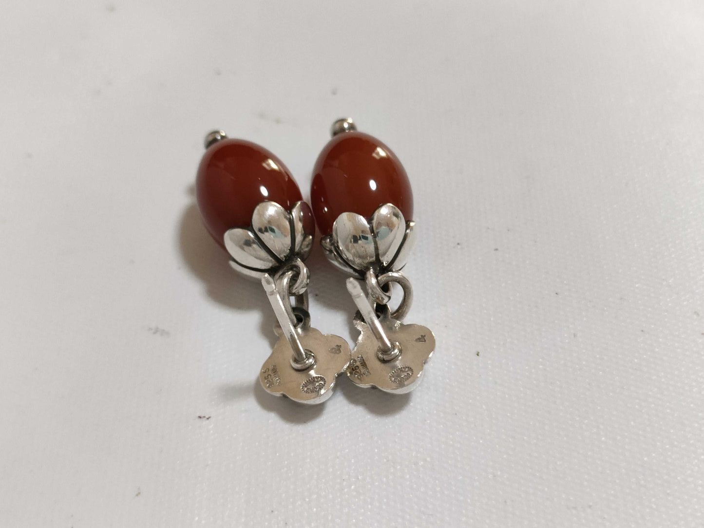 Georg Jensen GEORG JENSEN 4 Acorn Ecorn Carnelian Earrings 925 Set of 2 Accessories