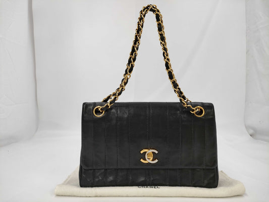 CHANEL Double Flap Chain Lambskin Shoulder Bag