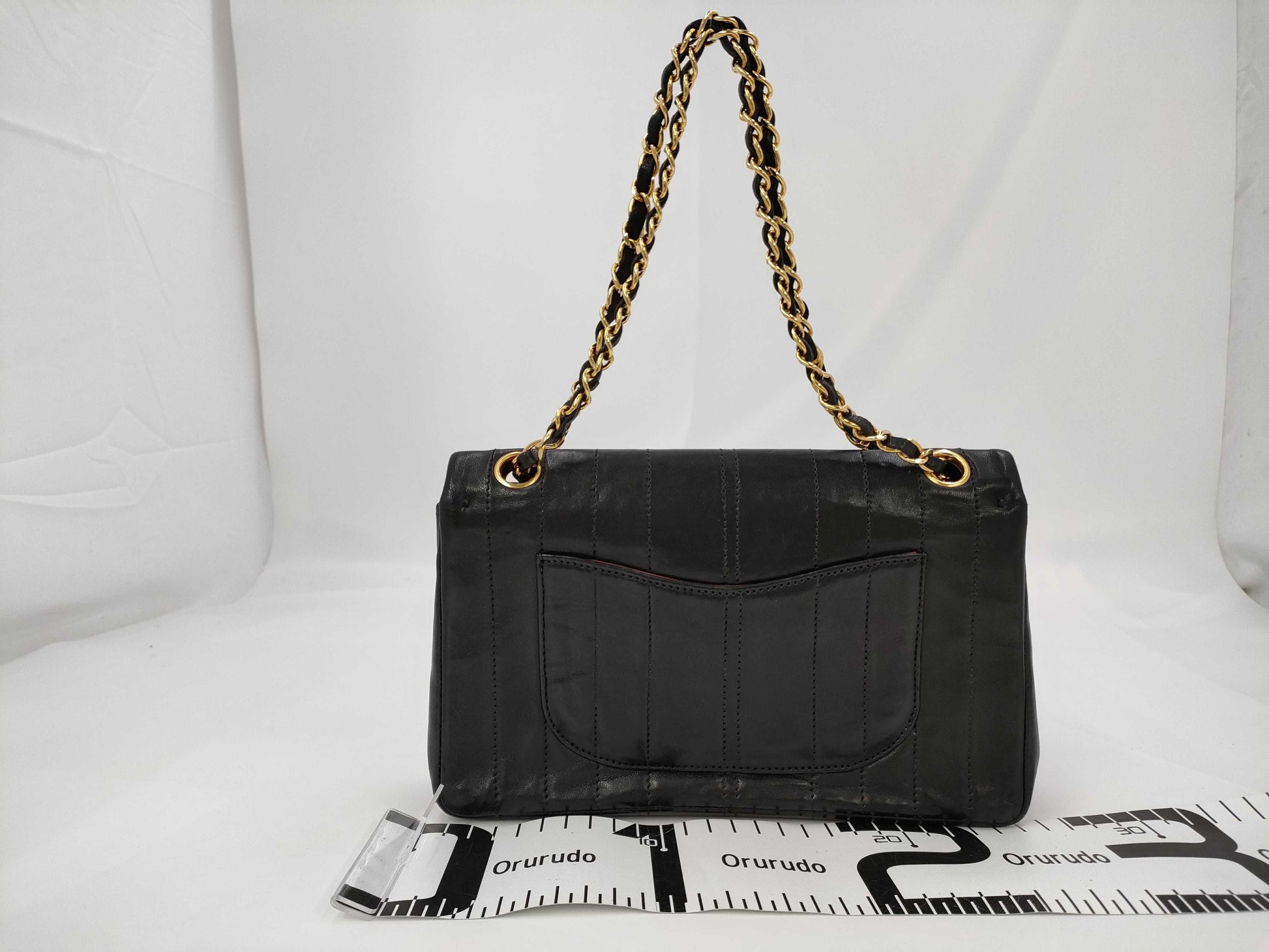 CHANEL Double Flap Chain Lambskin Shoulder Bag