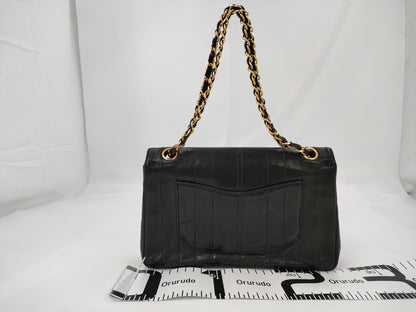 CHANEL Double Flap Chain Lambskin Shoulder Bag