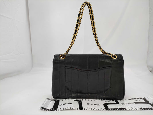 CHANEL Double Flap Chain Lambskin Shoulder Bag