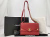 CHANEL V-Stitch Cocomark Chain Red Shoulder Bag