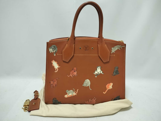 LOUIS VUITTON Vuitton M52969 Catgram City Steamer MM FO4188 Handbag