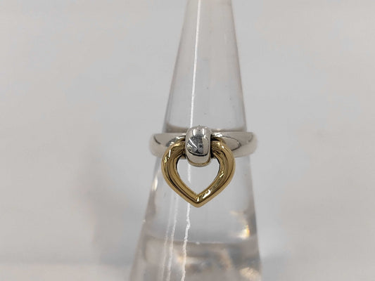 HERMES HERMES Heart Knock Ring #51 925/750 Combi Ring