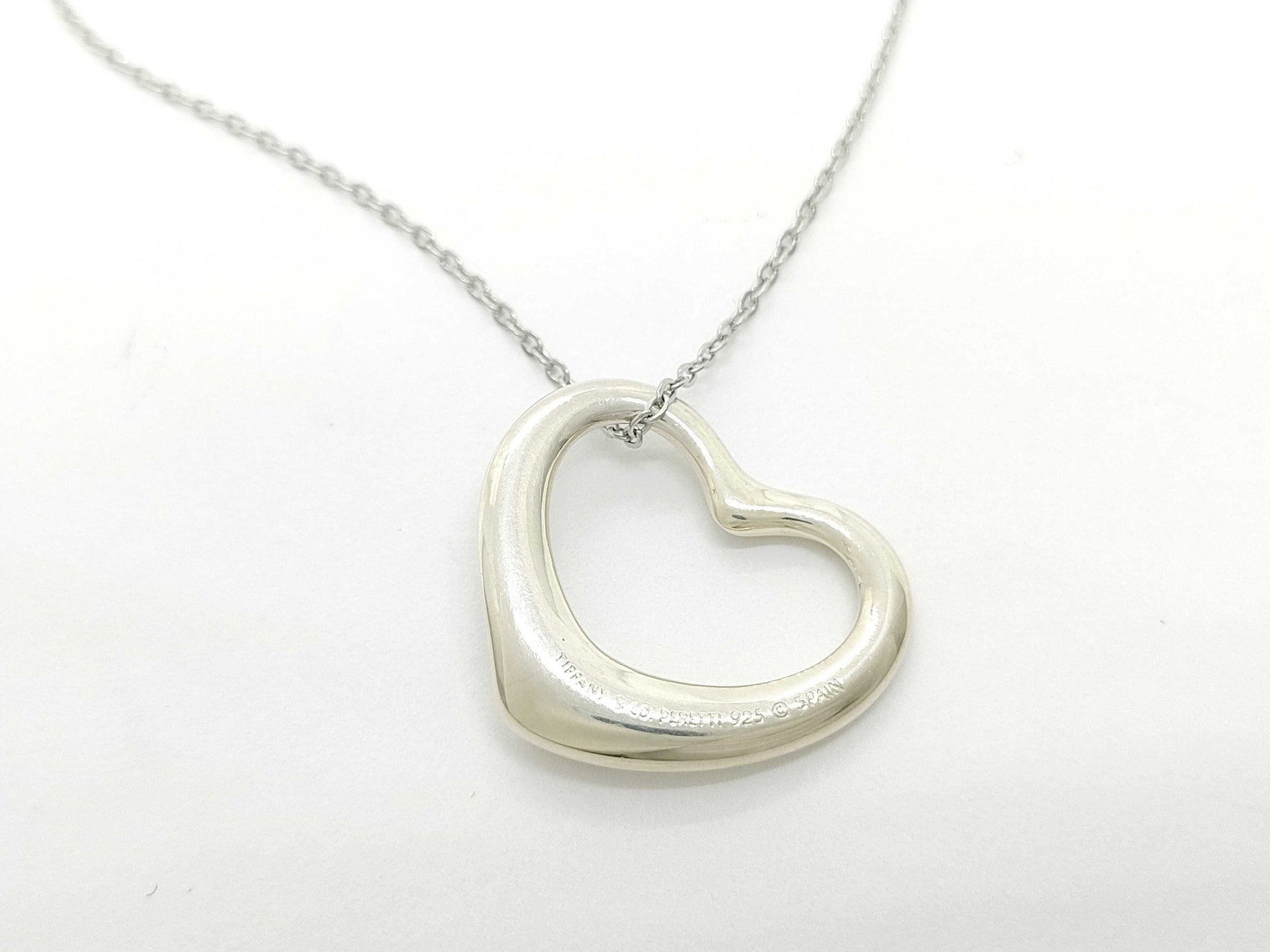 Tiffany & Co. Open Heart Necklace, 925, 4.5mm