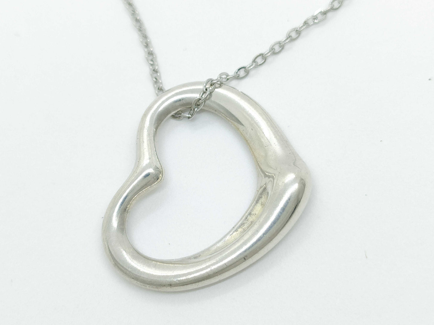 Tiffany & Co. Open Heart Necklace, 925, 4.5g