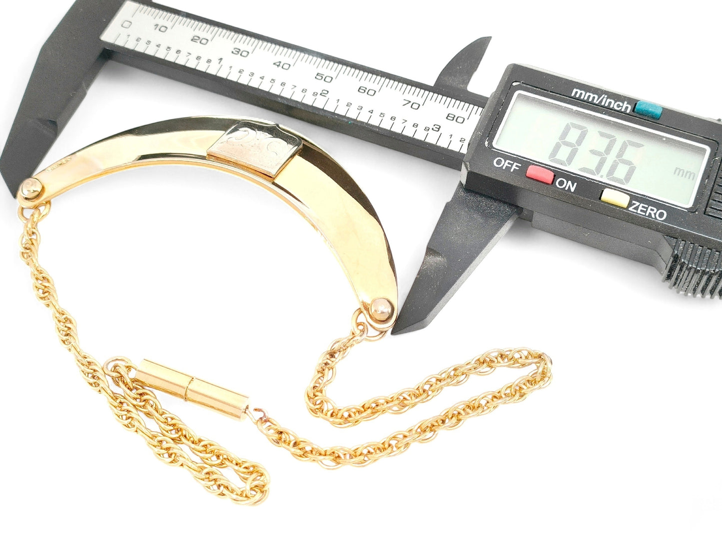 CELINE CELINE, Gold & Silver Color, Crescent Design, Triomphe, Choker, Necklace, 31.3g Necklace