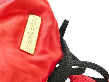 Yves Saint Laurent Tassel Velor Drawstring Shoulder Bag