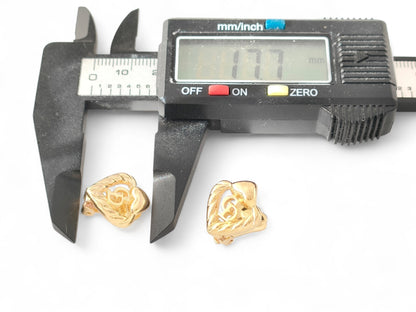 Dior Christian Dior, gold-toned, twisted heart design, logo, earrings, 5.6g ring